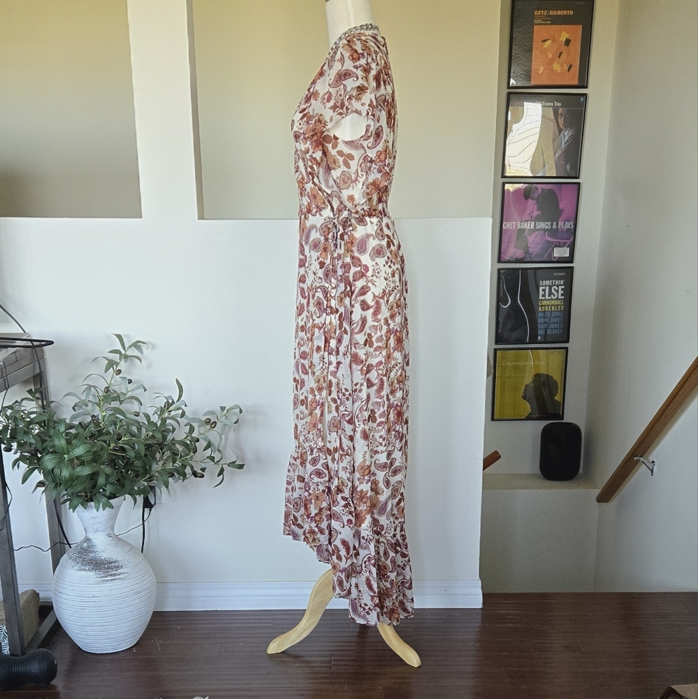 Anthropologie DREW Paisley Floral Terra Vintage Garden Ruffle Maxi Dress Large - Picture 9 of 11